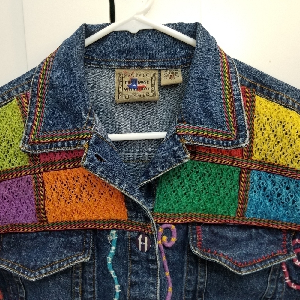 Vintage hand-stitched jean jacket, 90's - Picture 3 of 5